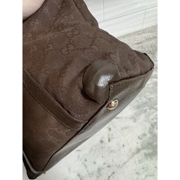 Auth Gucci GG Canvas Brown Abbey Tote Handbag - Picture 8 of 16